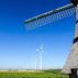 Old windmills and newer wind turbines, Netherlands.