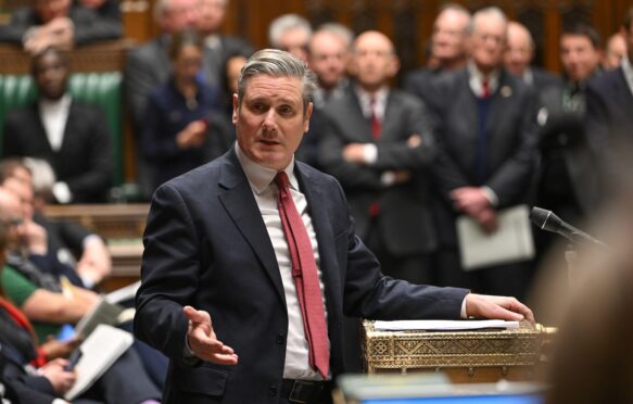 Keir Starmer speaking in British Parliament.