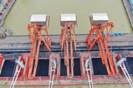 A port in Nantong in Chinas Jiangsu province unloading coal