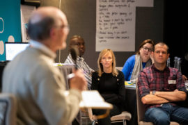 Discussions at the Climate Change Assembly.