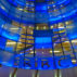 DP4C4Y Facade of the new BBC building at night, London, England, United Kingdom