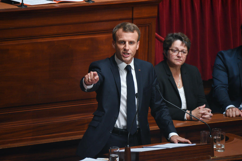 French President Emmanuel Macron delivers a speech to the French Congress in Versailles, France