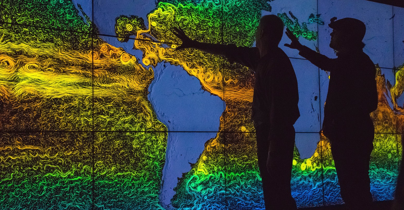 Leonardo DiCaprio visited Goddard Saturday to discuss Earth science with Piers Sellers