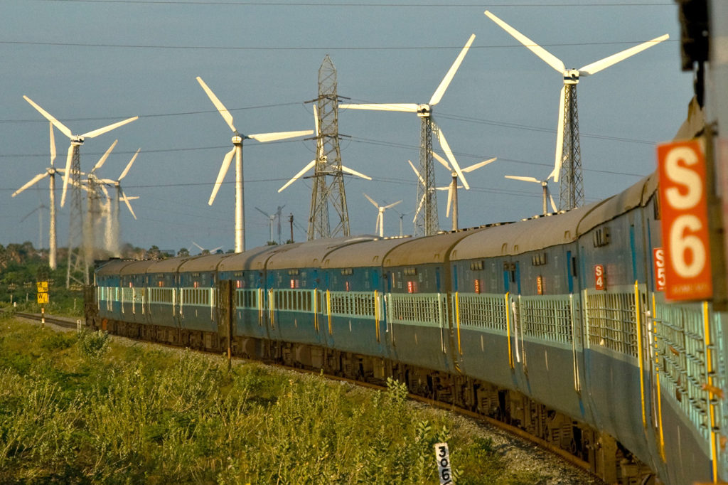 Wind turbines near Kanyakumari in Tamil Nadu, India. Credit: dbimages / Alamy Stock Photo. AX6FAM