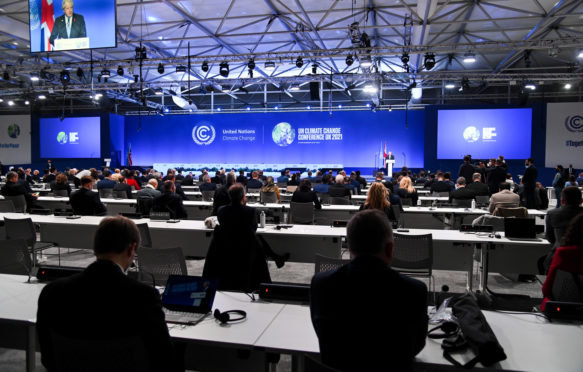 UK Prime Minister Boris Johnson speaks at the Opening Ceremony for Cop26 at the SEC, Glasgow