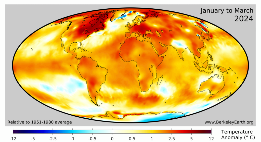 Seasonal anomaly map, relative to 1951-1980 average