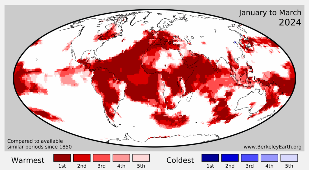 Seasonal rank map, compared to available similar periods since 1850